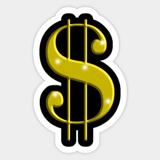 Golden Dollar Sign Sticker